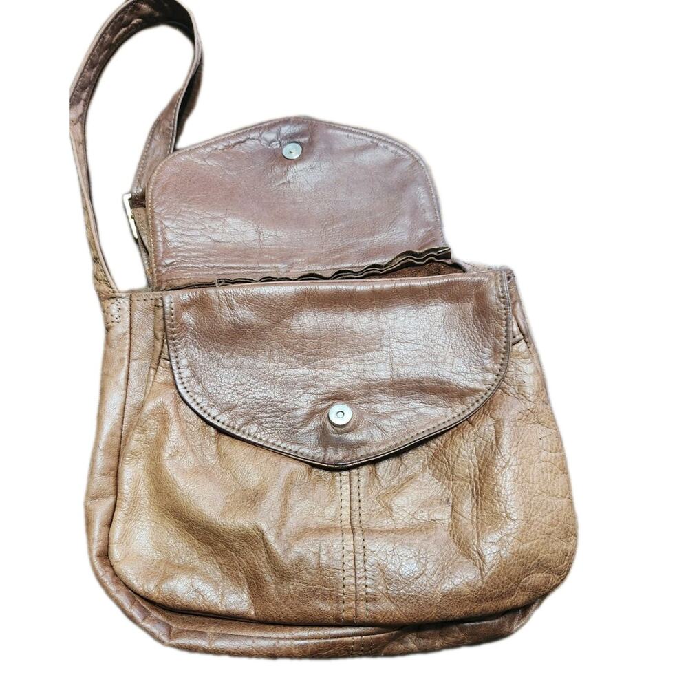 Vintage Victoria Leather Co The Original Brwn Leather Flap Crossbody Shlder Bag - Picture 4 of 6